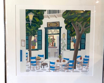 Vintage Thomas Mcknight • Mykonos View • Framed 1980s Poster