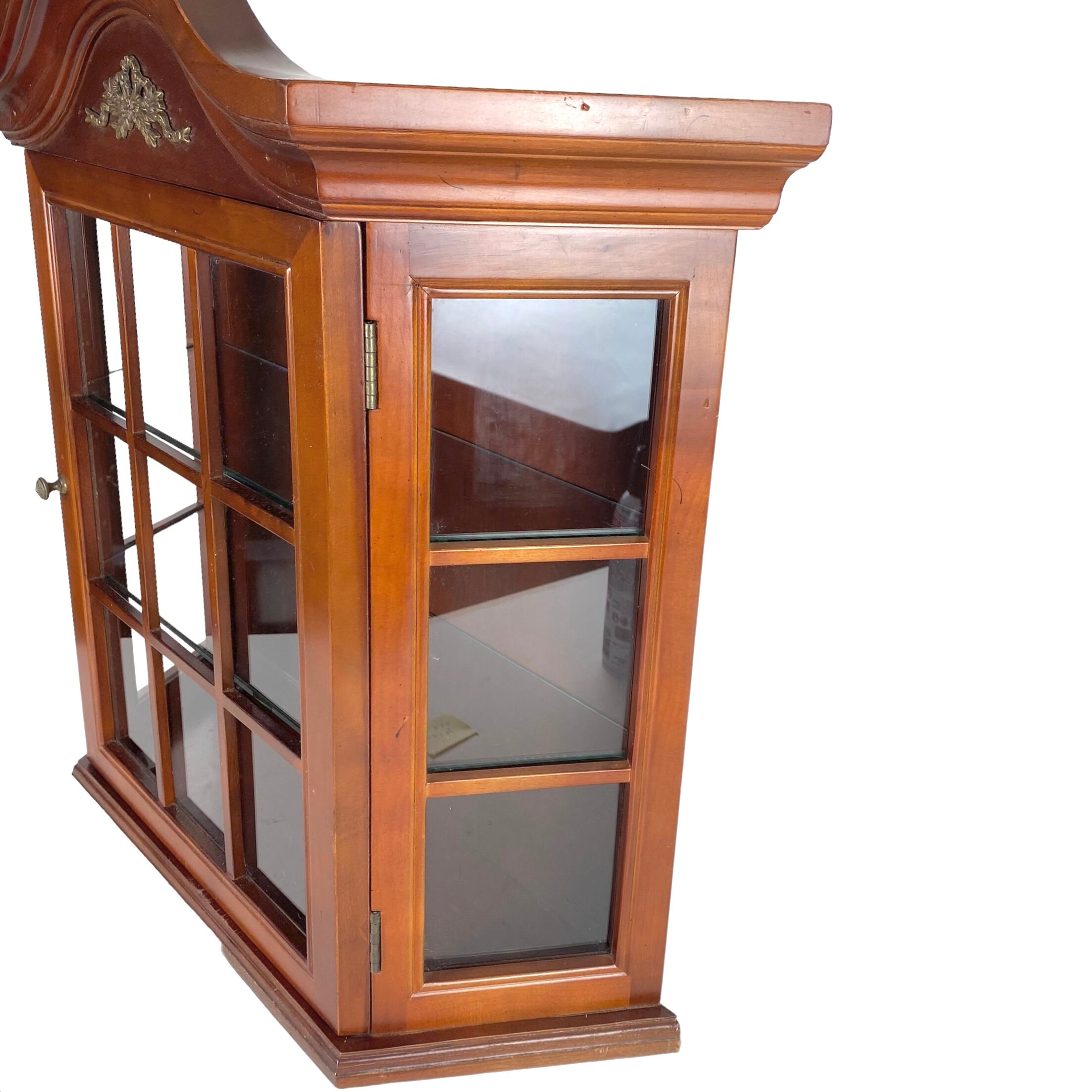 Bombay Company Display Cabinet Case 2 Shelves Cherry Wall Tabletop ...