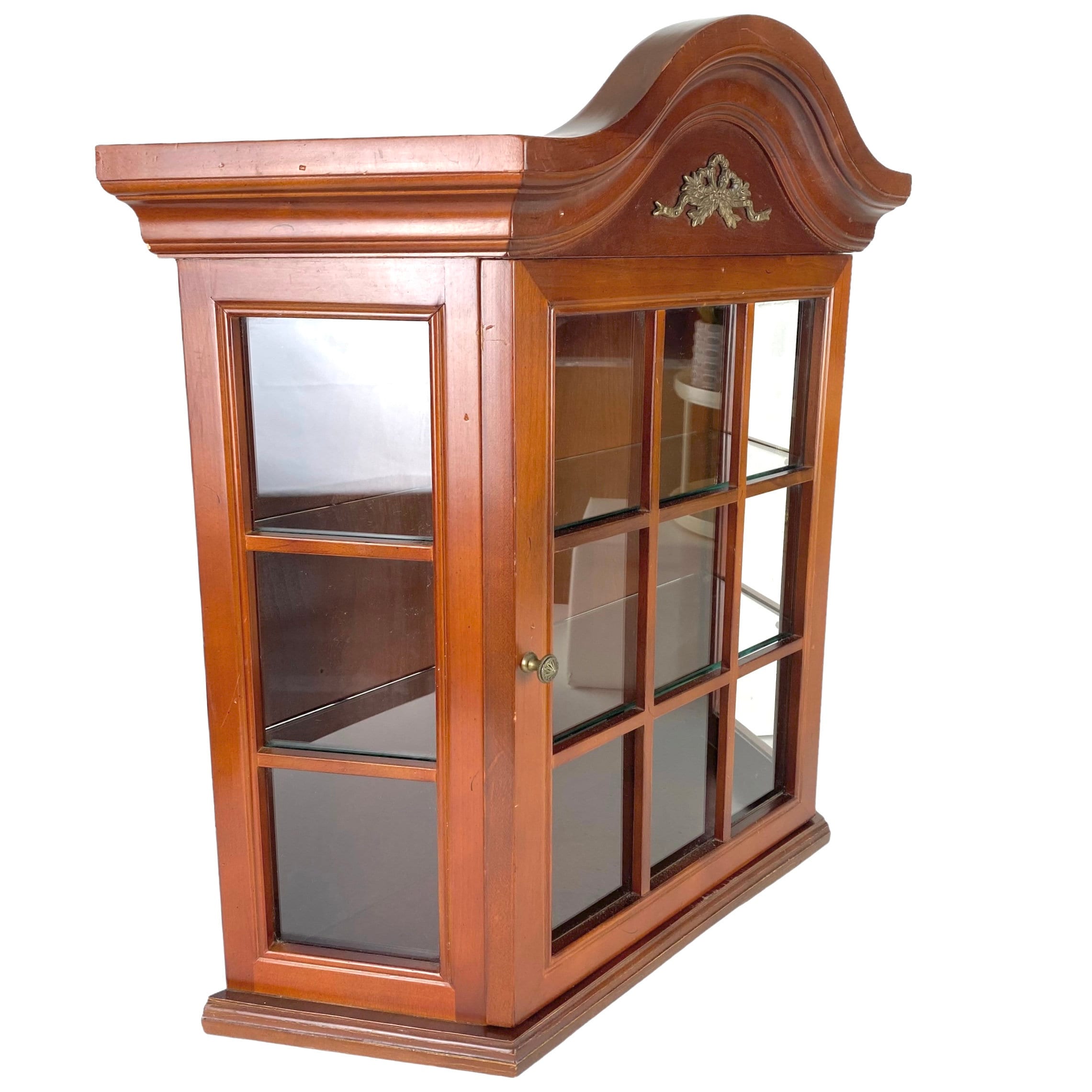 Bombay Company Display Cabinet Case 2 Shelves Cherry Wall Tabletop ...