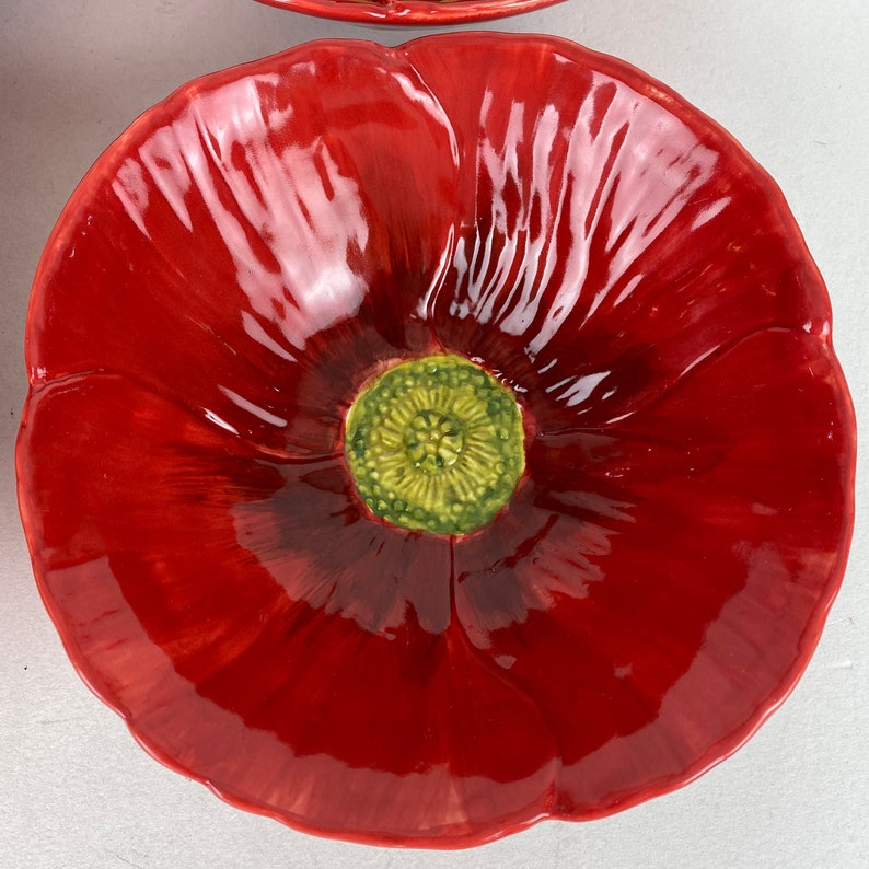 Maxcera Spring Poppy Soup Cereal 4 Soup Cereal Bowls 9842 Etsy