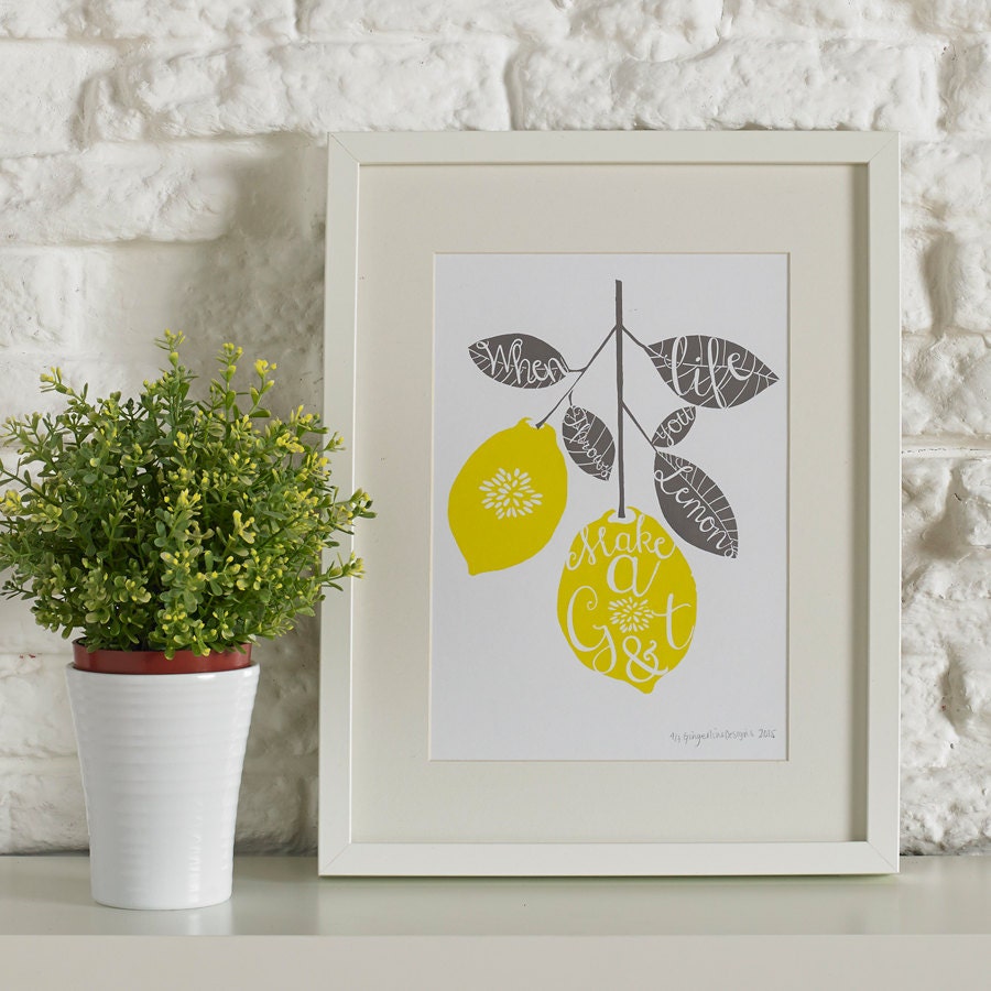 Gin and Tonic Wall Art Make A Gin & Tonic Gin Screen Printed Etsy