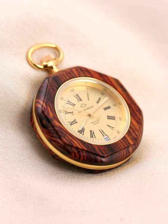 Wood watch Pocket watch Wooden pocket watches men Swiss Etsy