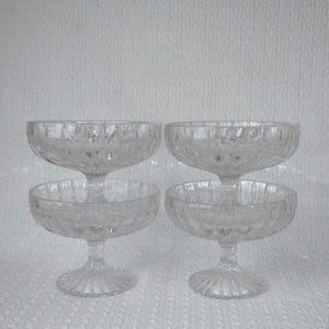 Mikasa Park Lane Pattern Crystal Compotes or Dessert Bowls ~ Set of 4