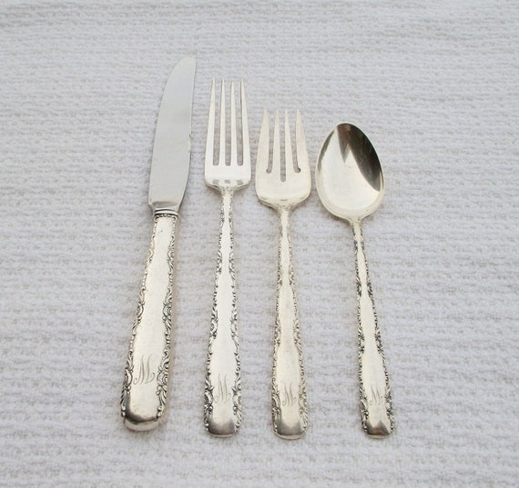 S -*FRENCH BLADE* ETRUSCAN-GORHAM STERLING 4 PIECE LUNCH PLACE SETTING