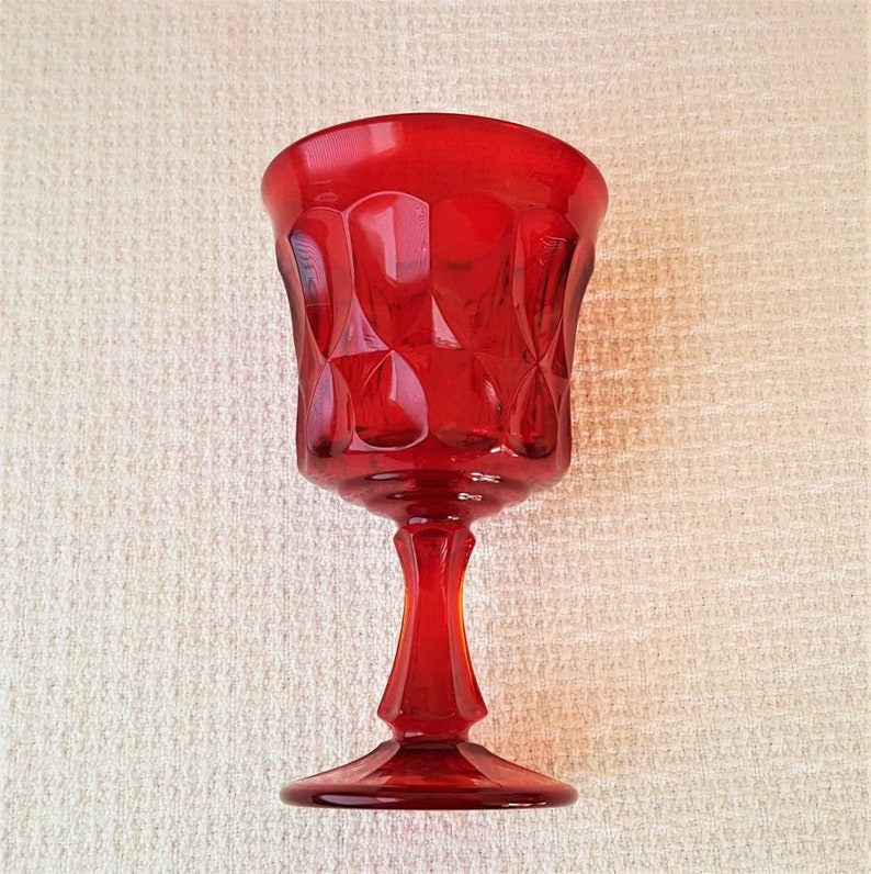 Noritake Perspective Ruby Red Glass Water Glasses Goblets Set of 4 Etsy