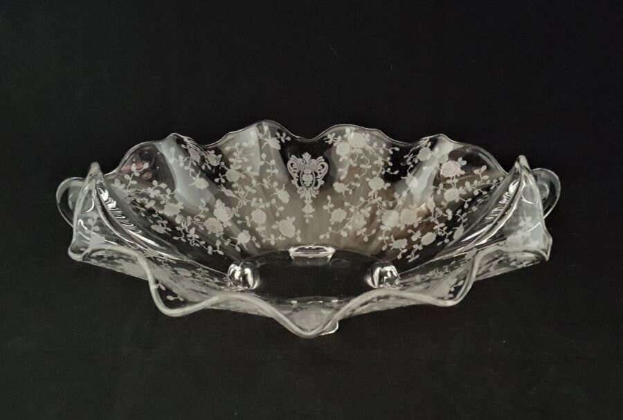 Cambridge Rose Point Etched Crystal Caprice Shape 4 Toed - Etsy