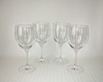 Mikasa Crystal Stephanie Water Glasses Goblets ~ Set of 4