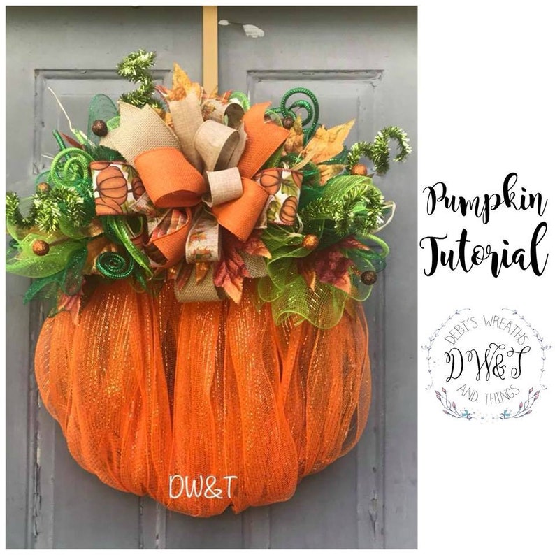 Wreath Tutorial, Pumpkin Wreath Tutorial, DIY Wreath, Fall Wreath Tutorial, Wreath Making, Autumn Wreath Tutorial, Learn to Make a Wreath image 1