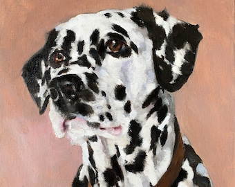 Dog portrait painting from photo. in oils, on canvas, real oil painting commissions, pet portraits, gifts for dog lover, dog memorial gift