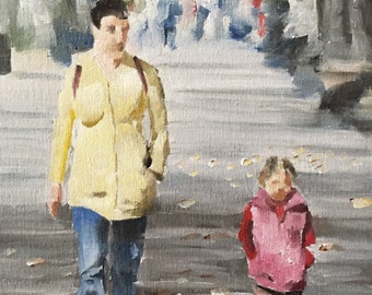 Mother and daughter Painting, Poster, Wall art, Prints, Commissions, Fine Art - from original oil painting by James Coates