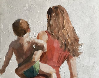 Pittura a olio personalizzata su tela, pittura a olio da foto, commissioni di pittura a olio reale, ritratti di famiglia, regali per la famiglia