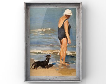walker Wall art Fine Art Hiker Painting from original oil painting by James Coates Canvas Print