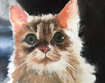 Cat Portrait Painting, Fine Art Print, Cat Lover Gift