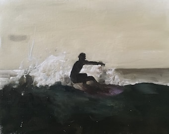 Konsttryck av surfstranden, original oljemålning av James Coates