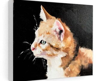 Cat Portrait Painting: Fine Art Print on Canvas or Paper