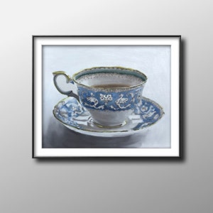 Cup of tea Painting - Still life art - Canvas and Paper Prints - Fine Art from original oil painting by James Coates