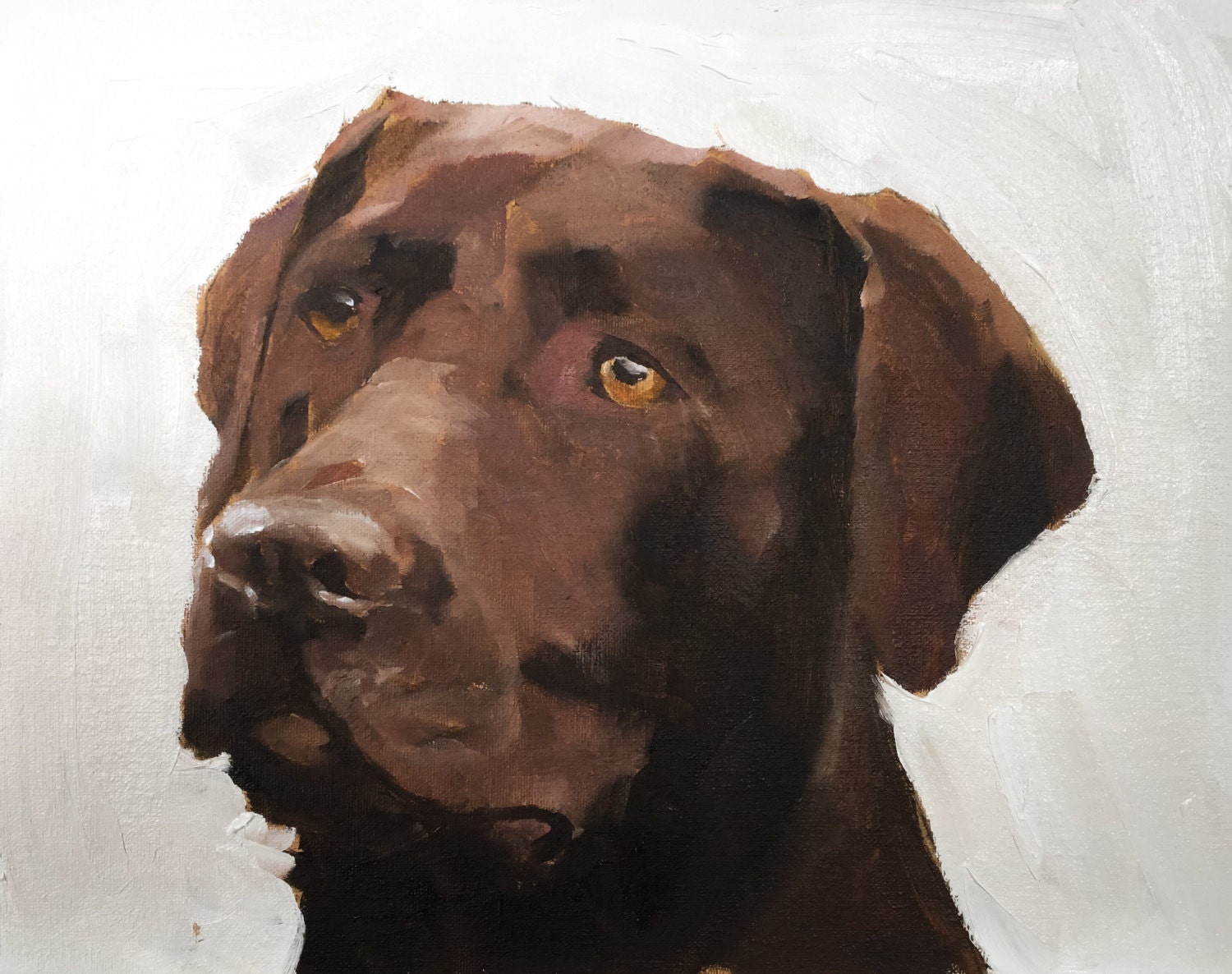 チョコレート ラブラドール犬の絵画 - 犬のアート - 犬の