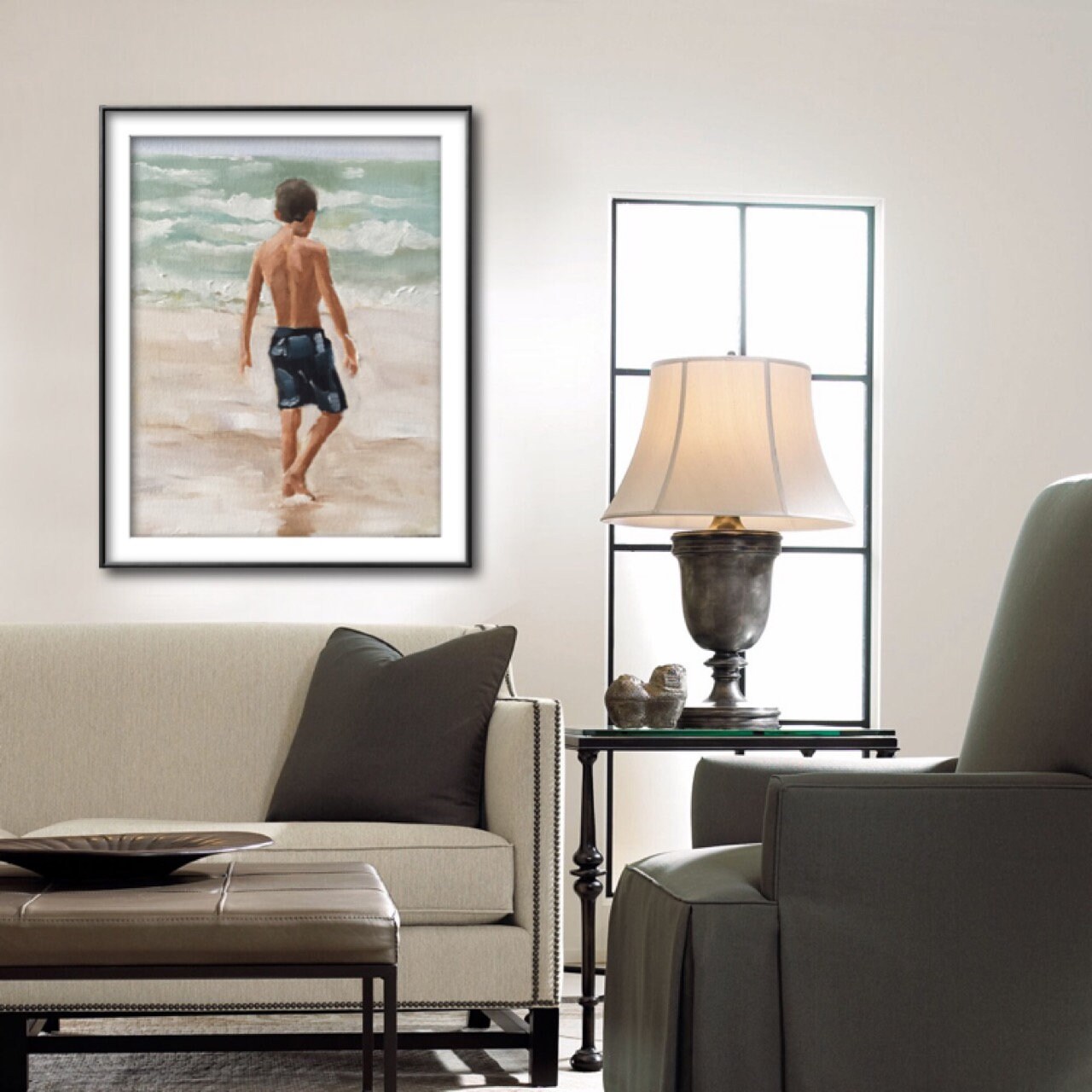 Boy on Beach Painting Beach Art beach Prints Children Fine - Etsy UK