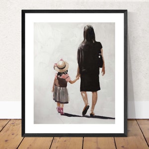 Mother and daughter Painting, Wall art, Canvas Print, Fine Art - from original oil painting by James Coates