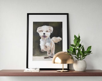 Dog Art Print, Original Oil Painting, Pet Portrait
