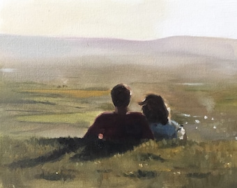 Couple Art Print: Original Oil Painting by James Coates