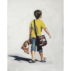 Boy and teddy Painting, PRINTS, Canvas, Posters, Commissions, Fine Art - from original oil painting by James Coates