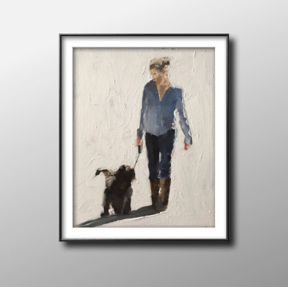 Walking dog painting cheap
