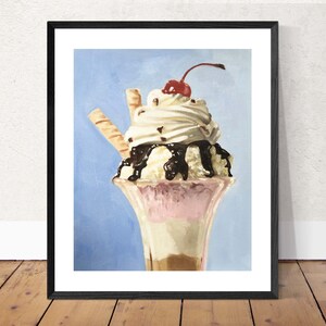 Ice cream Sundae Painting, Prints, Canvas, Posters, Originals, Commissions,  Fine Art  from original oil painting by James Coates