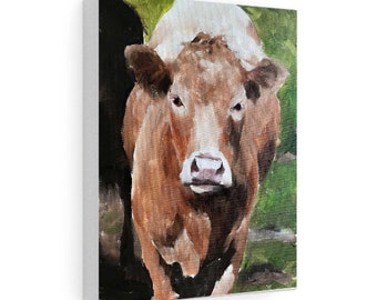 Cow Portrait Print, Fine Art, Farmhouse Wall Decor
