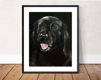 Black Labrador Oil Painting Art Print - James Coates Fine Art