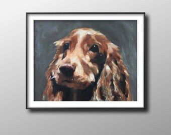 Spaniel Dog Art Print, James Coates Oil Painting