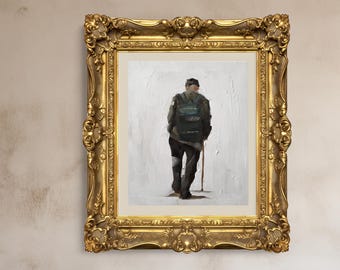 Obraz starego człowieka: Wydruk artystyczny na płótnie autorstwa Jamesa Coatesa
