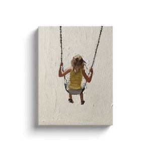 Girl on a swing Painting, Prints, Poster, Canvas, Originals, Commissions - Fine Art - from original oil painting by James Coates