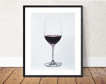 Glass of Red wine Painting, Prints, Canvas, Posters, Originals, Commissions - Fine Art from original oil painting by James Coates