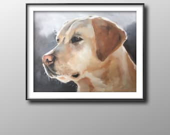 Golden Labrador Painting: Fine Art Print, Canvas, or Custom Oil Pet Portrait