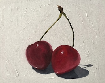 Cherry Still Life Painting: Fruit Art Print or Canvas