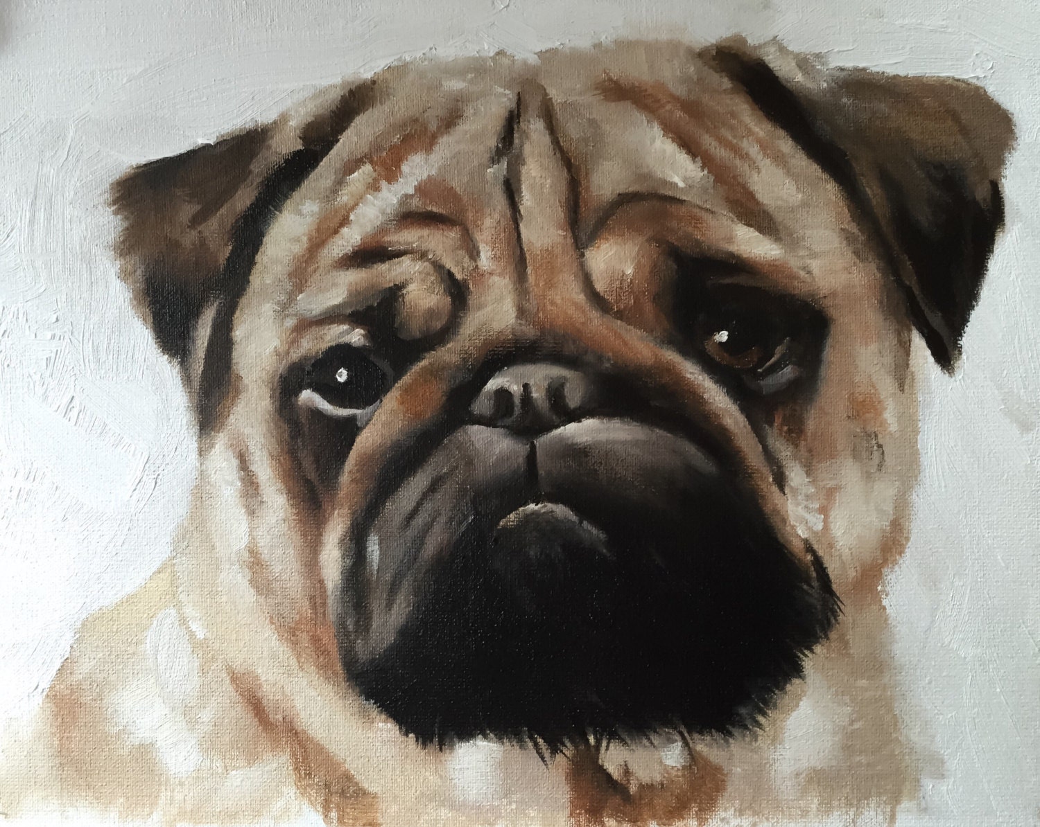 パグ犬の絵画 - 犬のアート - 犬のプリント - 美術 - ジェームズ