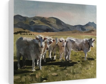 Cow Painting, Fine Art Print, Farmhouse Wall Art