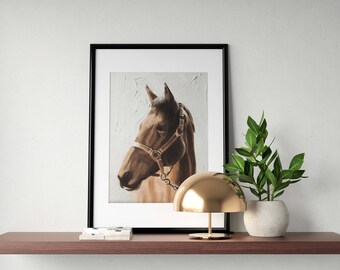 Horse Portrait Painting, Equine Art Print, Canvas or Paper