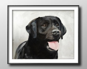 Black Labrador - Painting - Dog art - Dog Print - Fine Art - from original oil painting by James Coates
