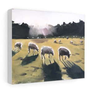 Schaf Malerei, Schaf Poster, Schaf Wandkunst, Schaf LeinwandDruck, Schaf Fine Art - vom Original Ölgemälde von James Coates