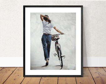 Peinture à vélo - Affiche cycliste - Art du cyclisme - Canvas Print - Fine Art - de la peinture à l’huile originale par James Coates
