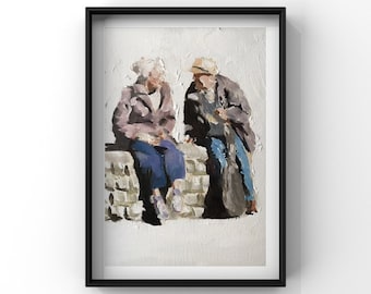 Couple Oil Painting Art Print by James Coates