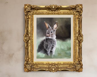 うさぎのアクリル画：素朴なアートの保育園の装飾、A4 - Etsy 日本