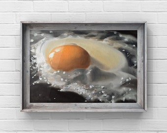 Fried Egg Painting, Food art ,Canvas and Paper Prints, Fine Art  from original oil painting by James Coates