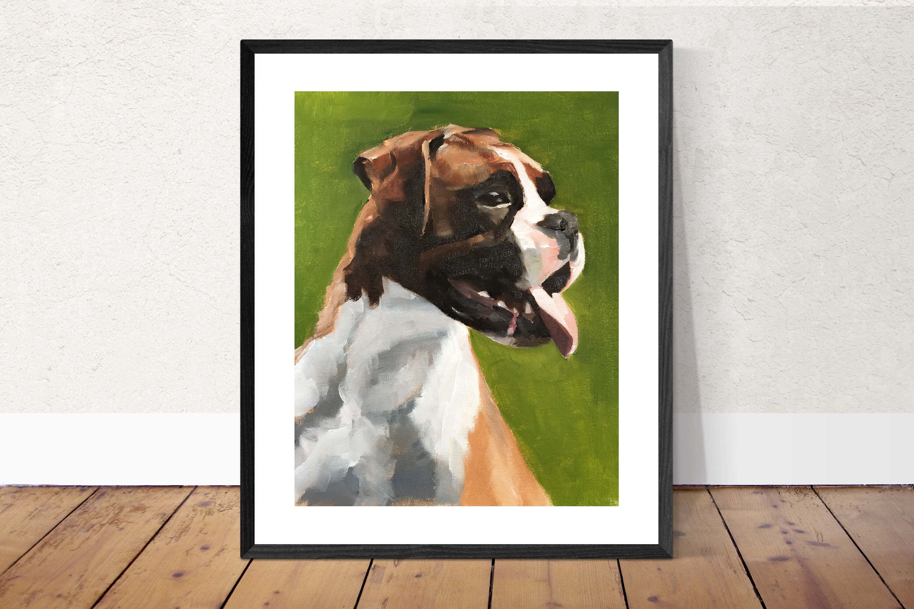 Boxer Dog Painting Prints Canvas Posters Originals Etsy