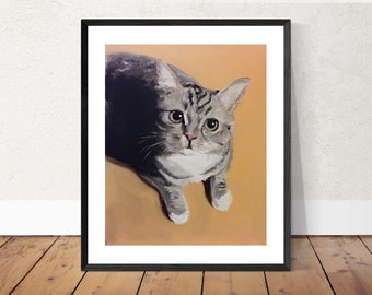 Katze Kunstdruck: Original Ölgemälde von James Coates