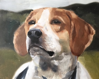 Dog Portrait Painting: Fine Art Print or Original Oil on Canvas
