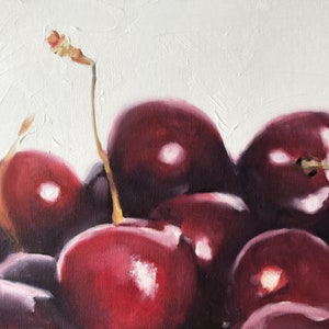 Cherries Painting, Cherry Wall art, Cherry Canvas Print , Cherry Fine Art, from original oil painting by James Coates