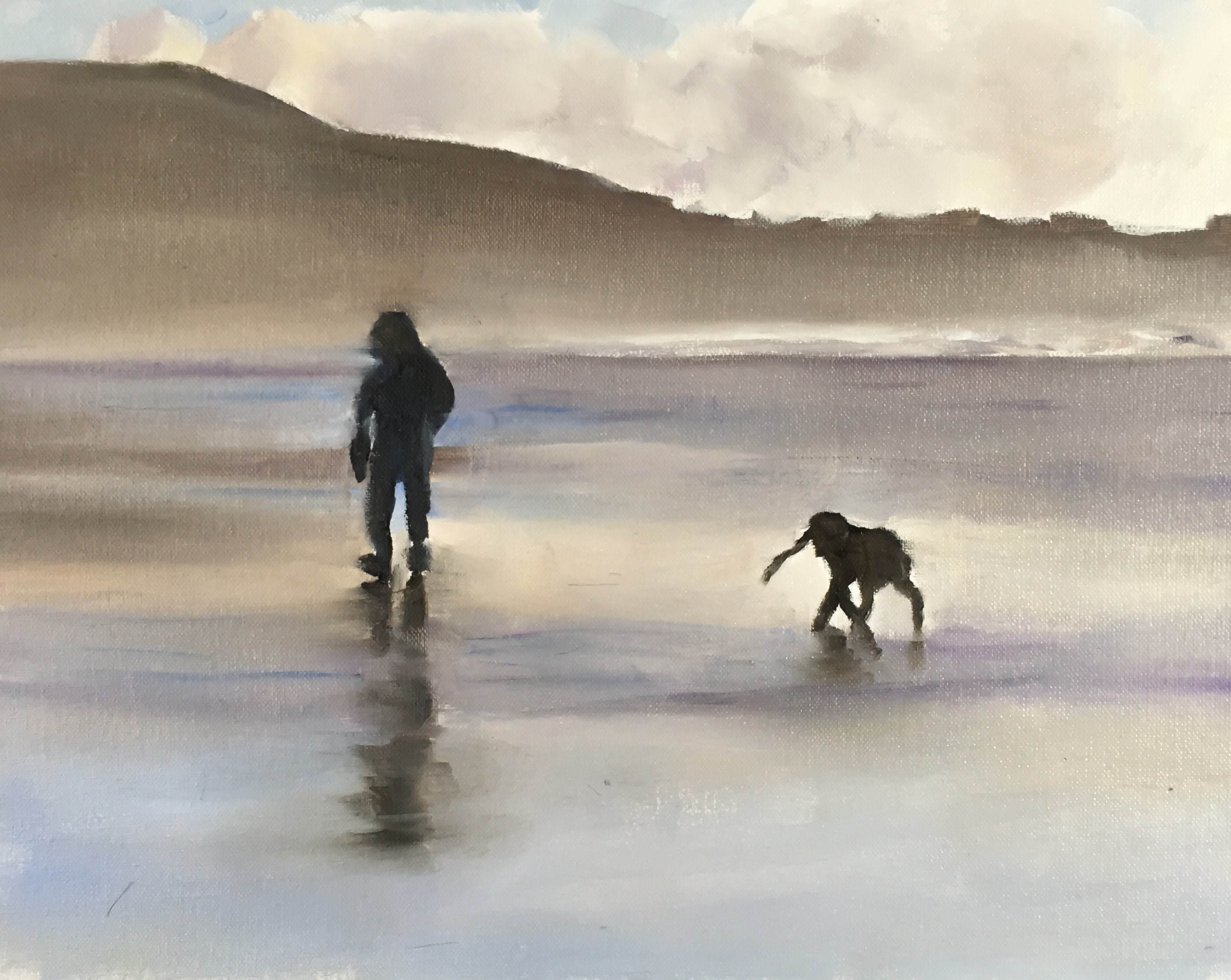 Dog on beach Dog Painting Dog art Dog Print Fine Art Etsy